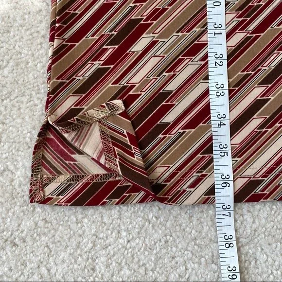 Mossimo Retro Print Shirt Dress size 6 Red Brown pattern 70s vibe - Picture 13 of 14